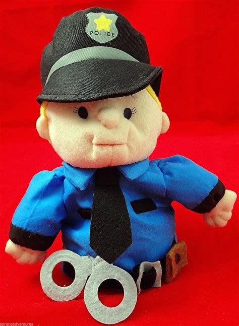 Police Officer Hand Puppet Plush Lillian Vernon Play Cop Handcuffs