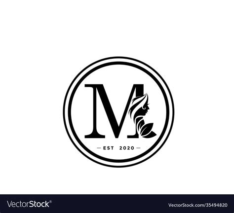 Beauty Salon Letter M Logo Design Template Vector Image