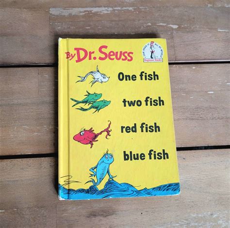 Dr. Seuss One Fish Two Fish Red Fish Blue Fish 1960 Hardback Original ...