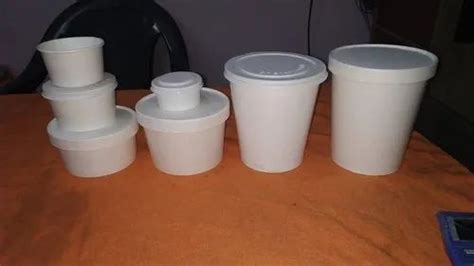 White Paper Food Containers For Packaging Size Ml At Rs One