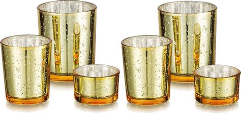 Amazon De Romadedi Gold Teelichthalter Kerzenhalter Glas Pcs