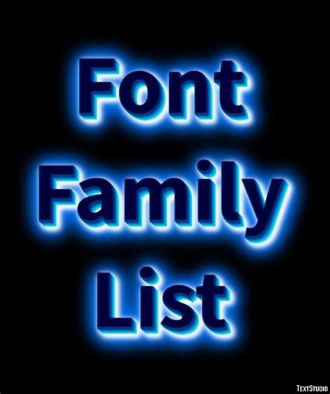 Font Family List Text Effect and Logo Design Font