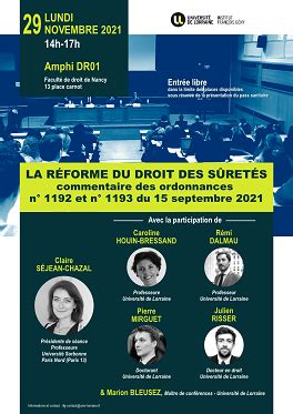 Journée d études La réforme du droit des sûretés commentaire des