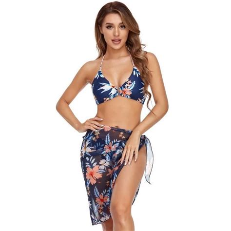 Ensemble Bikini Trois Pi Ces Jupe Sarong Par O Cache Maillot Maillots