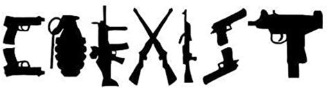 Coexist Gun Weapon Sticker Graphic Auto Wall Laptop Cell Truck Sticker For Windows Cars