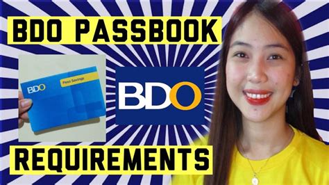 How To Open A Bdo Passbook Steps Requirements Youtube