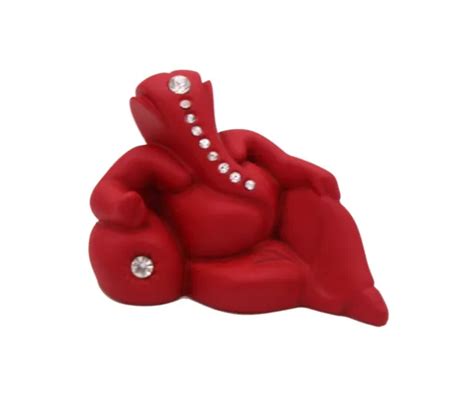 Ganesha Idol Elephant Headed Hindu God Ganesh Statue Show Piece Red