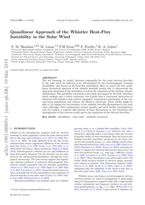 PDF Quasilinear Approach Of The Whistler Heat Flux Instability In The