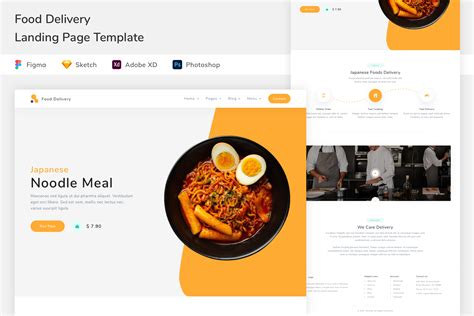 Food Delivery Landing Page Template Graphic By Betush Creative Fabrica