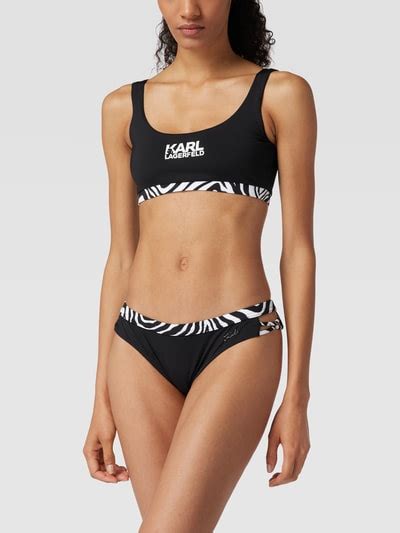 Kup Online Karl Lagerfeld Beachwear Top Bikini Z Nadrukiem Z Logo Czarny