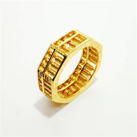 Harga Cincin Emas Sempoa Lelaki Wing Sing 916 Gold Classic Unisex