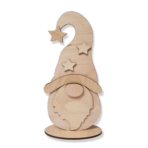 Laser Cut Wooden Gnome Christmas Decoration Free Vector ARABIC CNC