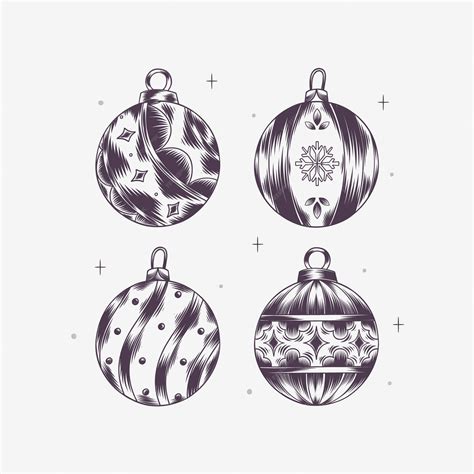 Premium Vector Hand Drawn Christmas Ball Ornaments Collection