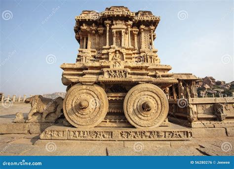 A Rich Carved Stone Chariot Inside The Vittala Hindu Temple In The