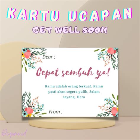 Jual ISI 5 KARTU KARTU UCAPAN LEKAS SEMBUH GREETING CARD GET WELL