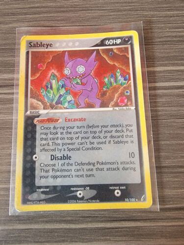 Pokemon TCG Card Sableye EX Crystal Guardians 10 100 MP Crease EBay