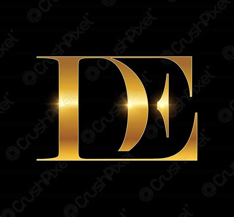 Golden Monogram Logo Initial Letter De Stock Vector Crushpixel