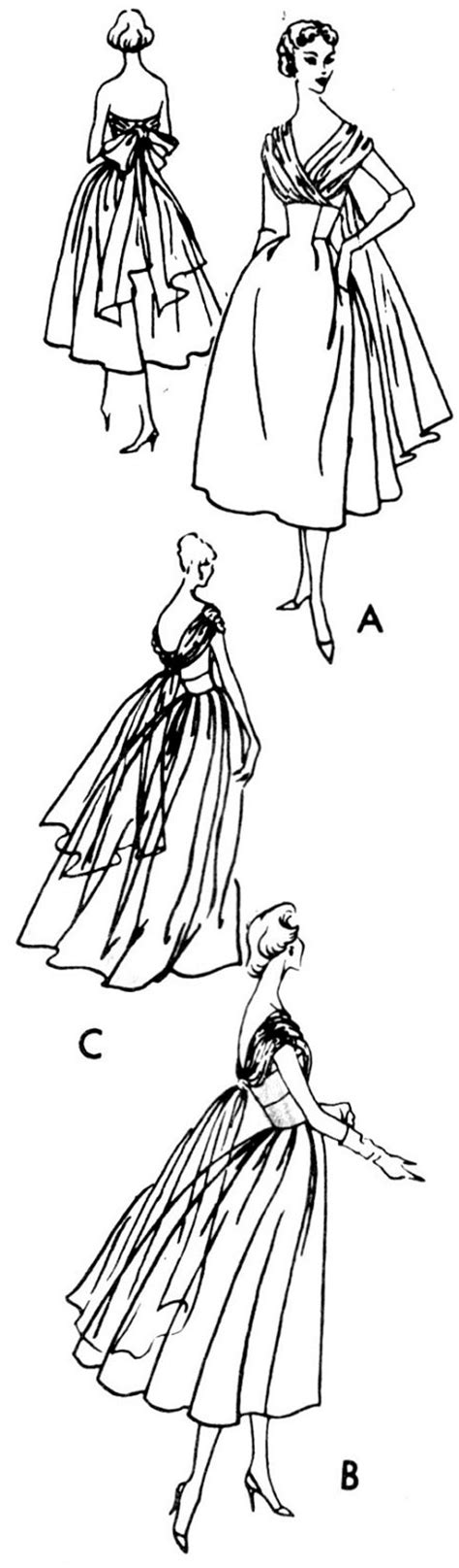 Vintage Sewing Pattern 1950s 50s Ball Gown Evening Dress In Etsy Uk