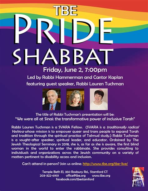 Pride Shabbat 2023 Temple Beth El