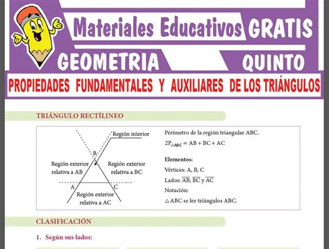 Propiedades Fundamentales Y Auxiliares De Los Tri Ngulos