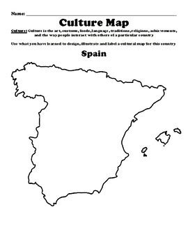 Spain "Culture Map" Worksheet by BAC Education | TPT