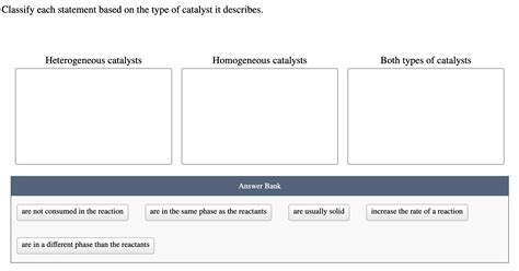 Solved Classify Each Statement Based On The Type Of Catalyst Chegg