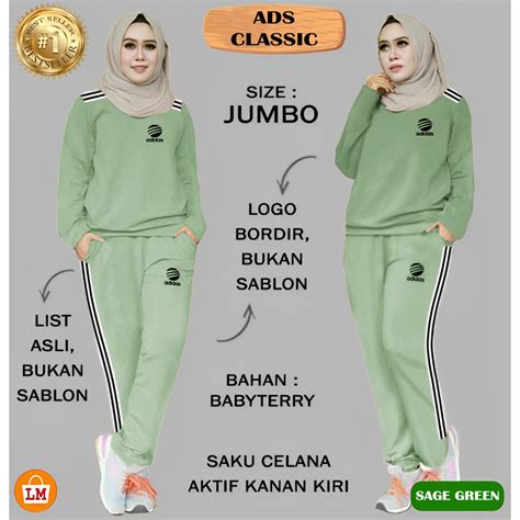 Jual LM 18158 Baju Setelan Pakaian Olahraga Senam Training Wanita ADS