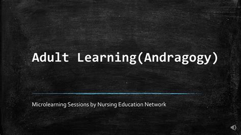 Adult Learning Andragogy Ppt Download