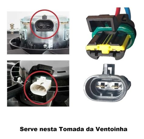 1 Conector Chicote Da Ventoinha Radiador Corsa Celta Prisma