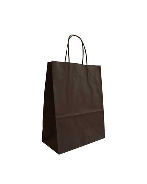 White Kraft Twisted Handle Bag Printed Brown Coimpack Embalagens Lda