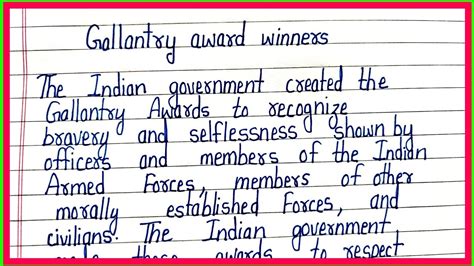 Essay On Gallantry Award Winners In English Veerta Puruskar Vijayata