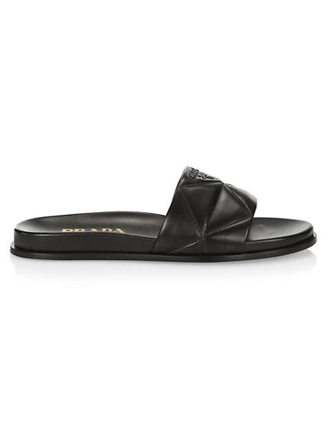 Shop Prada Quilted Leather Slides Saks Fifth Avenue