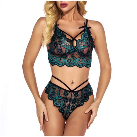 Yydgh Lingerie Set For Women High Waisted Bra And Panty Set Sexy Criss Cross Lace Bralette Sets