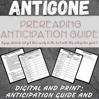 Antigone Prereading Anticipation Guide Digital And Print Tpt