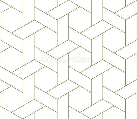 Modern Simple Geometric Vector Seamless Pattern With Gold Line Texture