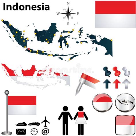 Map Of Indonesia Stock Vector Illustration Of Flag Boundary 31020741