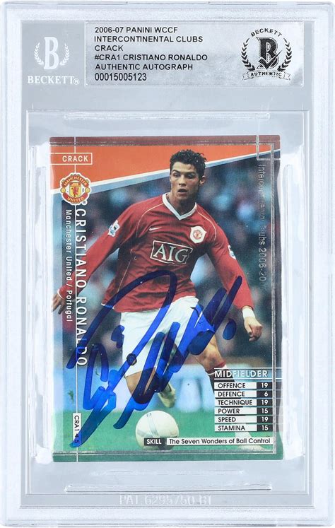 Cristiano Ronaldo Manchester United Autographed 2006 07 Panini WCCF