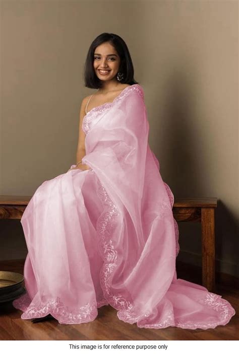 Buy Bollywood Model Light Pink Organza Silk Saree In Uk Usa And Canada