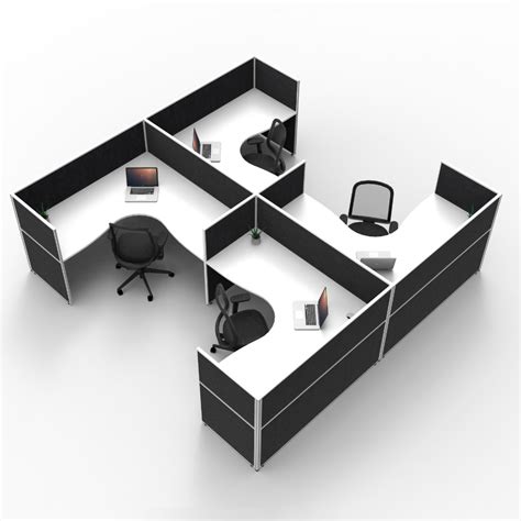 SHUSH30 4-Person Corner Workstation 'H' Configuration | Epic Office ...