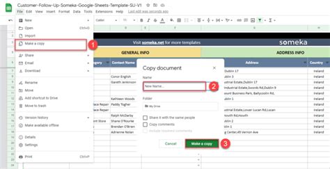 Customer Follow Up Google Sheets Template Lead List Template