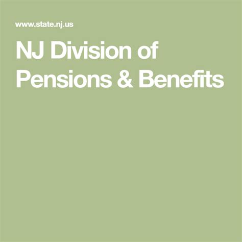 Nj Division Of Pensions And Benefits Pensions Division Benefit