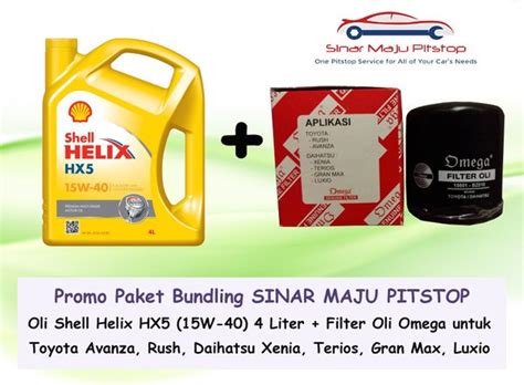 Jual Paket Bundling Oli Mesin Mobil SHELL HELIX HX5 15W 40 API SN SEGEL