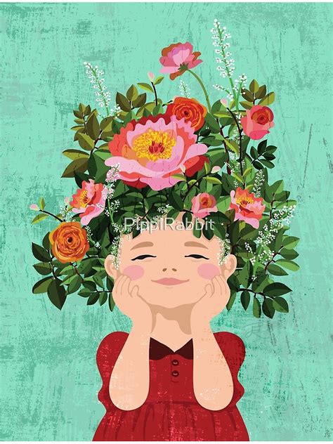 Spring Flower Girl Poster By Pippirabbit Redbubble