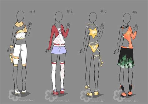 Some Outfit Adopts 7 Sold By Nahemii San On Deviantart Colourful Outfits Character Outfits