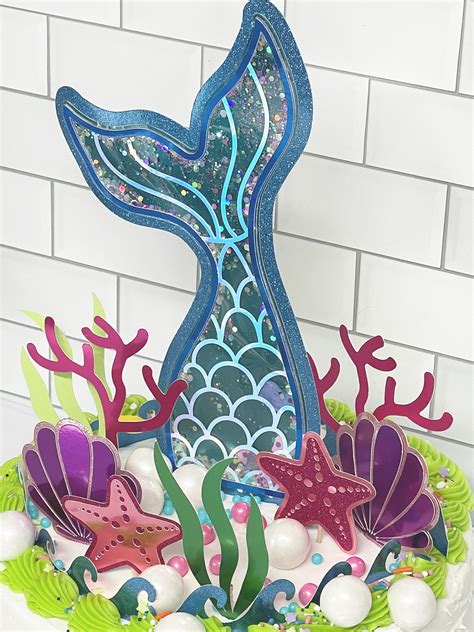 Mermaid Cake Topper Diy Mermaid Cake Pineapple Paper Co