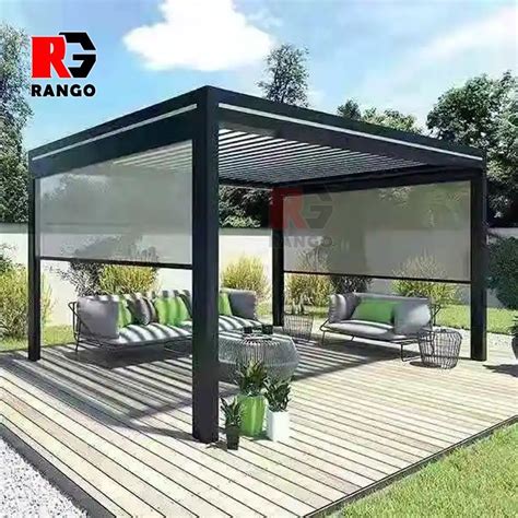 Customized Retractable Louver Roof Garden 10x10ft Pergola Bioclimatic System Pergola Motorized