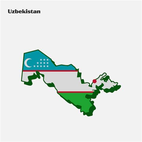 Usbekistan Nation Flag Map Infografik Premium Vektor