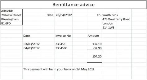 Top 5 Free Remittance Templates Word Excel Templates