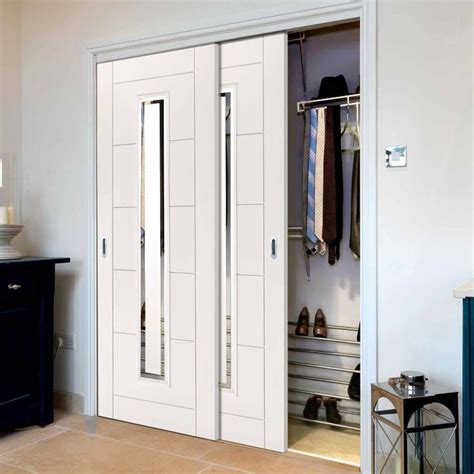 Thruslide Limelight Barbican White Primed Flush Door Wardrobe And