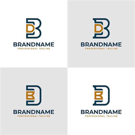 Logotipo Elegante De Letra Bd Y Monograma Db Adecuado Para Negocios Con